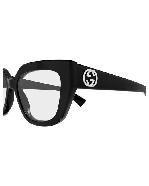 Gucci Black Gg1847O 001 Optical Frames Acetate Transparent Cat Eye