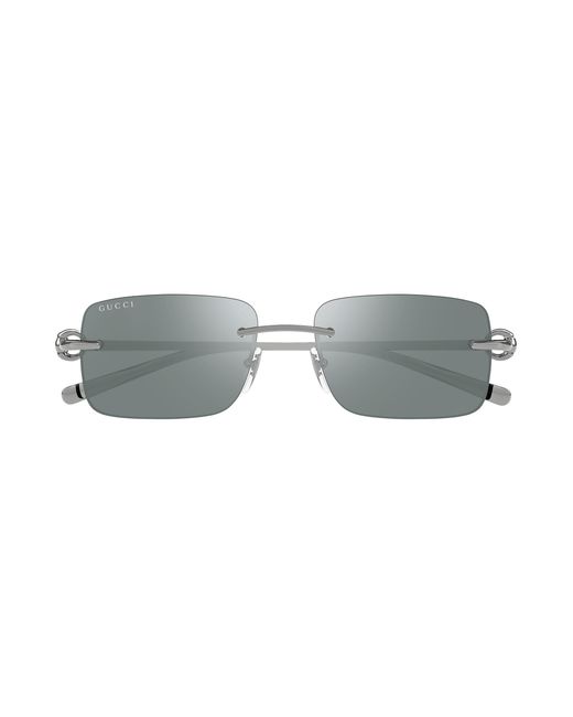Gucci Black Gg1703S 002 Sunglasses Metal Squared for men