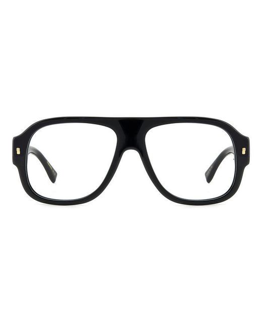 DSquared² Black D2 0125 807 Optical Frames Acetate Squared for men