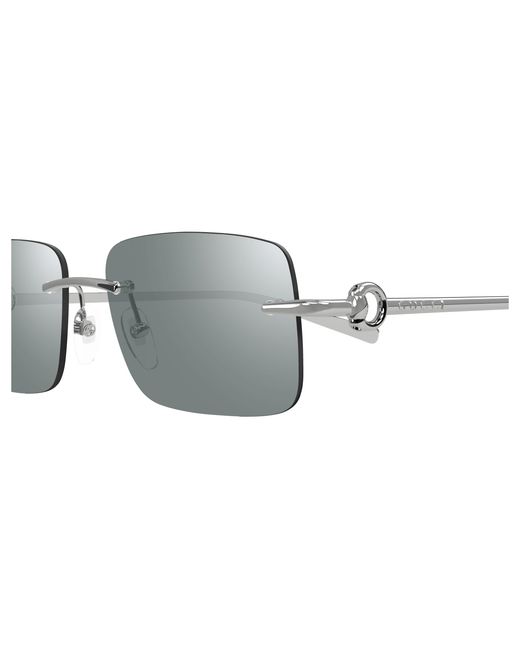 Gucci Black Gg1703S 002 Sunglasses Metal Squared for men
