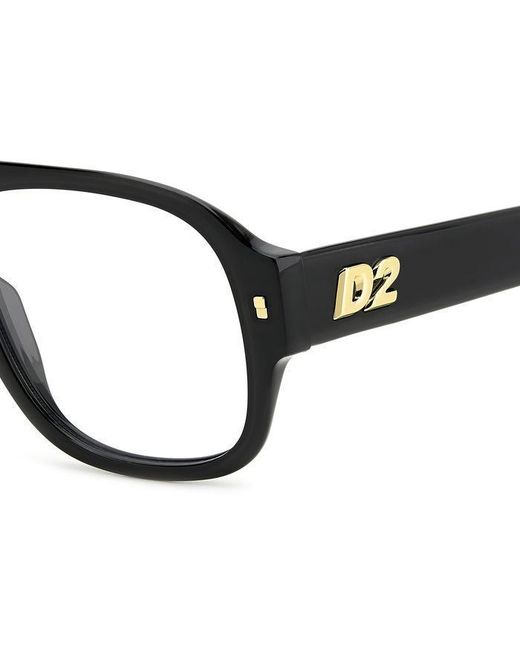 DSquared² Black D2 0125 807 Optical Frames Acetate Squared for men