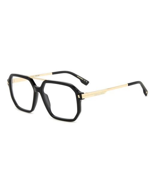 DSquared² Black D2 0123 2M2 Optical Frames Acetate Squared for men