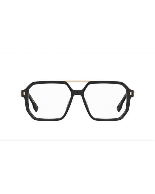 DSquared² Black D2 0123 2M2 Optical Frames Acetate Squared for men