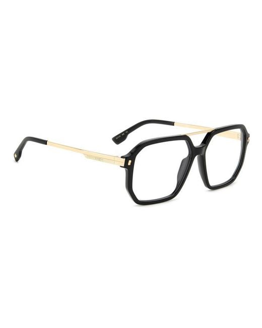 DSquared² Black D2 0123 2M2 Optical Frames Acetate Squared for men