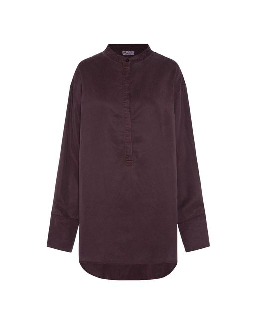 SENSES.THE LABEL Purple Langarmbluse mit längerer Rückenpartie