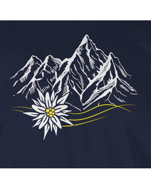 Shirtracer T-Shirt Edelweiß Berge Wandern Wanderlust Berg ruft Alpen Mode für Oktoberfest in Blue für Herren