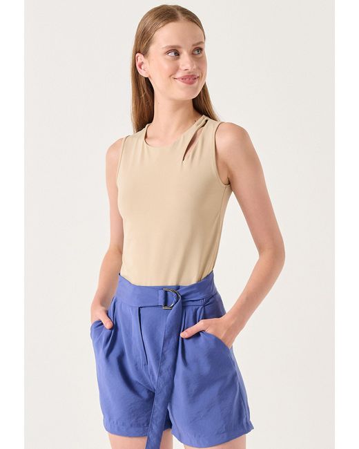 Jimmy Key Blue Passform Normale Taille Gerade Voile Shorts