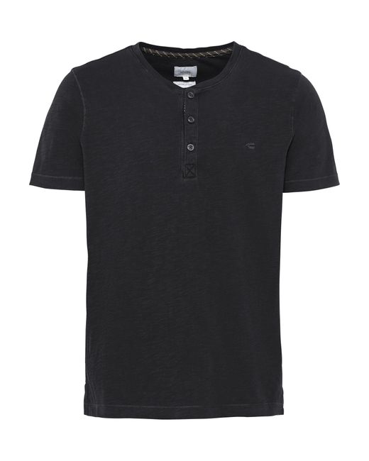 Camel Active Henleyshirt Henley Slub Yarn in Black für Herren