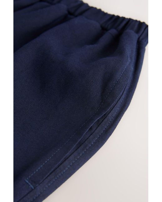 Next Blue Palazzohose Hose mit weitem Bein und Leinenanteil (1-tlg)