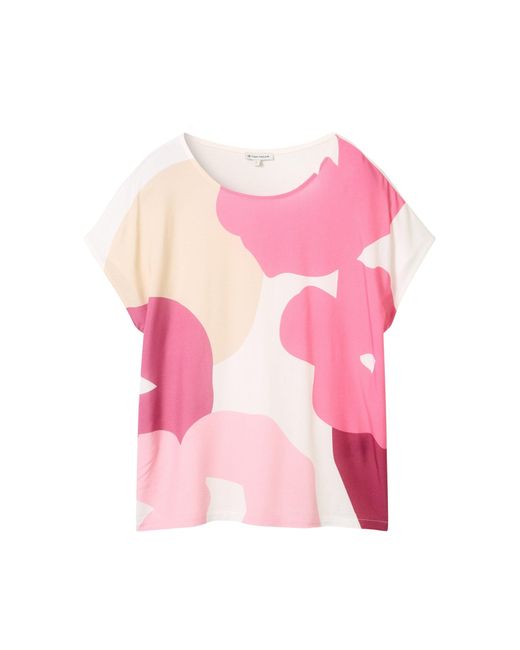 Tom Tailor Pink T-shirt fabric mix