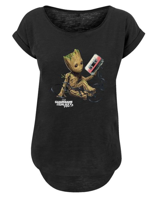 F4NT4STIC Black Shirt Marvel Guardians Of The Galaxy Vol2 Groot Tape Premium Qualität