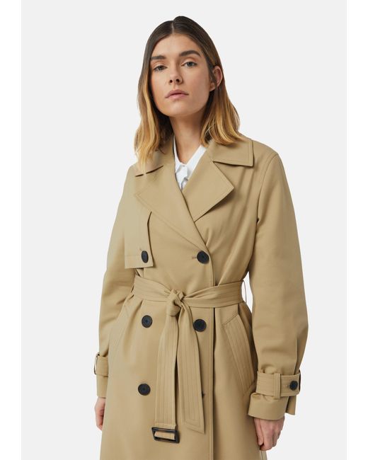 Comma, Natural Langmantel Klassischer Trenchcoat mit zweireihiger Knopfleiste