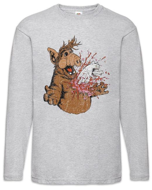 Urban Backwoods Langarmshirt A Horror Langarm T-Shirt Fun Geek Nerd Alien Splatter Halloween in Gray für Herren