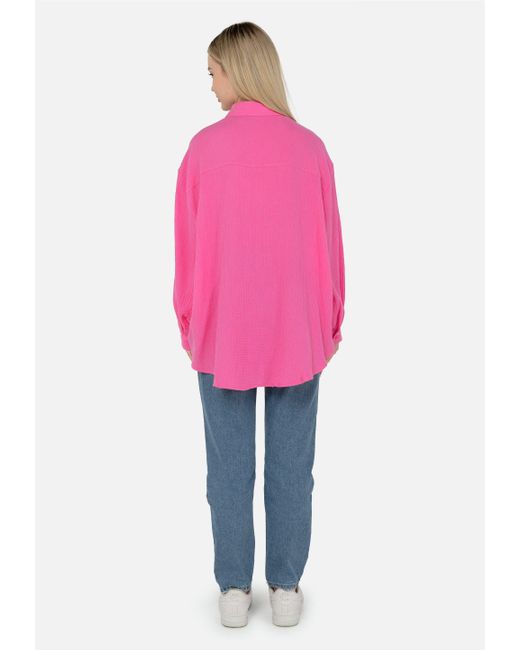 FRESHLIONS Pink Langarmhemd Honari im klassischen Design