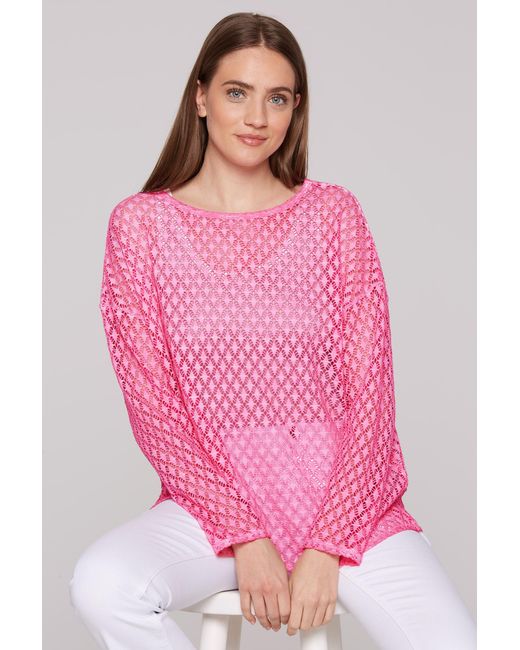 SOCCX Pink Langarmshirt mit Lochmuster