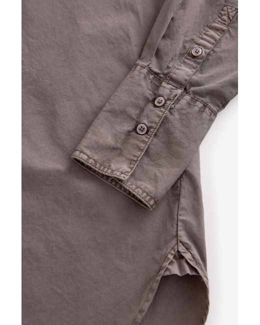 Next Brown Langarmbluse Gewaschenes übergroße Bluse aus 100 % Baumwolle (1-tlg)