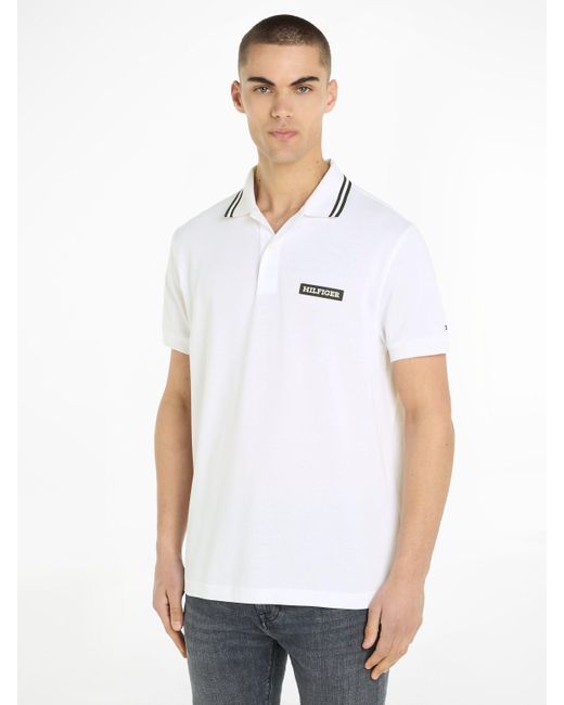 Tommy Hilfiger Poloshirt MONOTYPE BADGE REG POLO in Weiß für Herren | Lyst  DE | Poloshirts