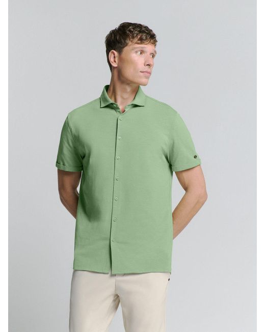 No Excess Langarmhemd Jersey-Hemd in Green für Herren