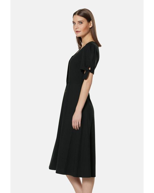 Madeleine Black Maxikleid Halbarm-Kleid mit kurzen Ärmeln