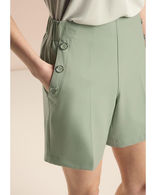 Street One Green Shorts im elastischen Materialmix