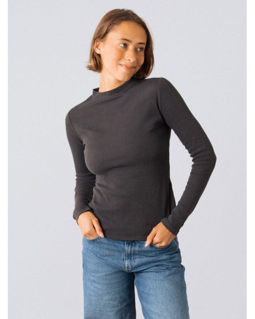 HONEST BASICS Gray Stehkragenshirt aus OCS-zertifizierter Bio-Baumwolle