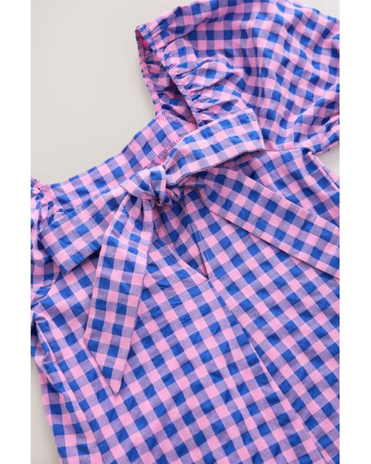 Next Purple Maxikleid mit eckigem Ausschnitt und Puffärmeln (1-tlg)