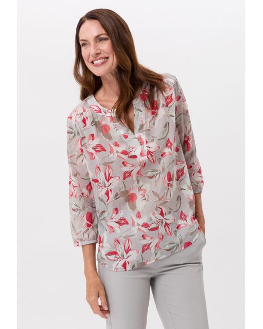 FRANK WALDER Red Langarmbluse im floralen Alloverprint