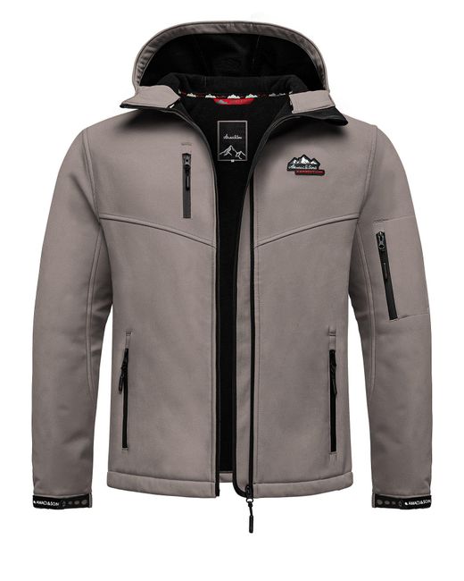Amaci&Sons Greeley Softshelljacke Herbst Winter Softshell Funktions Outdoor Regenjacke in Black für Herren