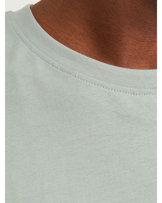 Jack & Jones Rundhalsshirt JJENOA TEE SS CREW NECK NOOS mit abgerundetem Saum in White für Herren