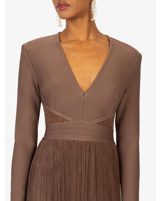 Kraimod Brown Abendkleid mit Fließender Saum