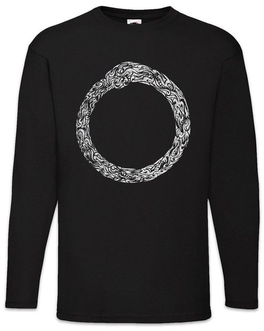 Urban Backwoods Langarmshirt Norse Midgard Snake I Langarm T-Shirt Schlange Vikings Walhalla Raben in Black für Herren