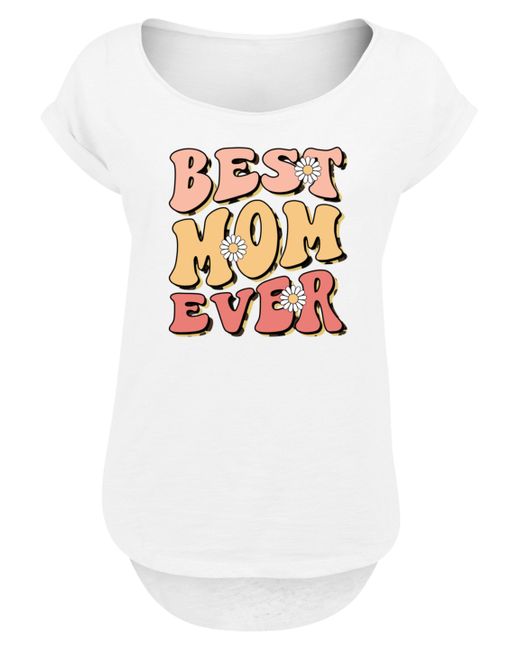 F4NT4STIC White Shirt Muttertag best mom ever Retro Blumenmuster Premium Qualität