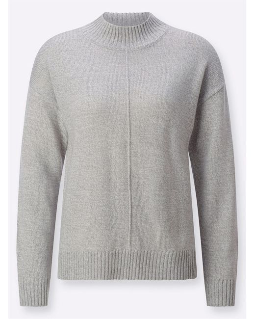 WITT Gray Strickpullover Stehkragenpullover