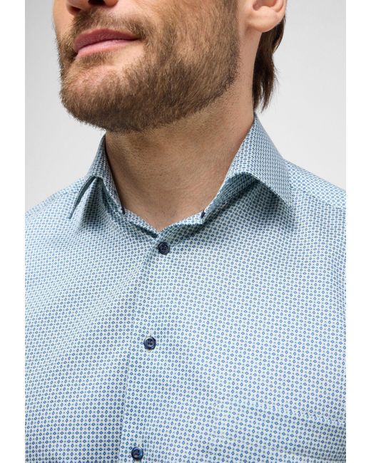 Eterna Langarmhemd COMFORT FIT NON IRON (bügelfrei) in Blue für Herren