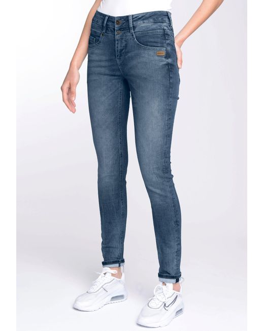 Gang Skinny-fit-Jeans 94MORA mit 3-Knopf-Verschluss vorne Passe Blau und | Lyst DE in