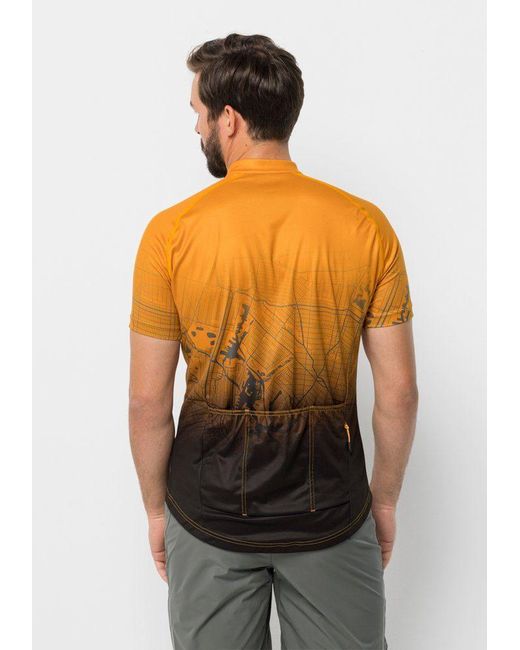 Jack Wolfskin Shirt MOROBBIA HZ PRINT T M in Orange für Herren