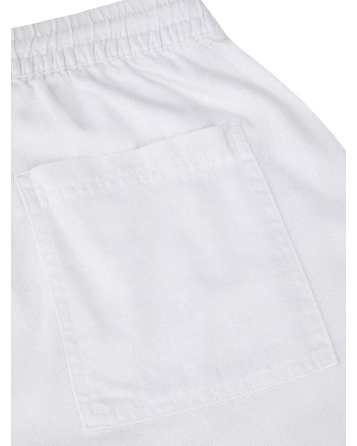 DENIMFY White Chinohose Leinenhose DFLinda Regular Fit Sommer Freizeithose mit Taschen