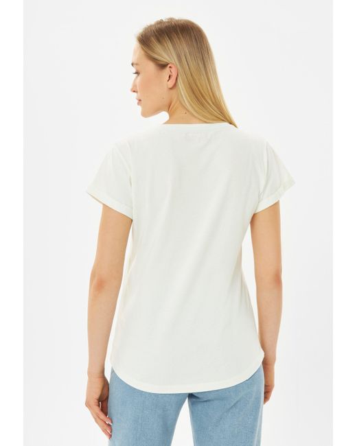 Derbe White T-Shirt CITY Nachhaltig, Organic Cotton, auffälliger Print
