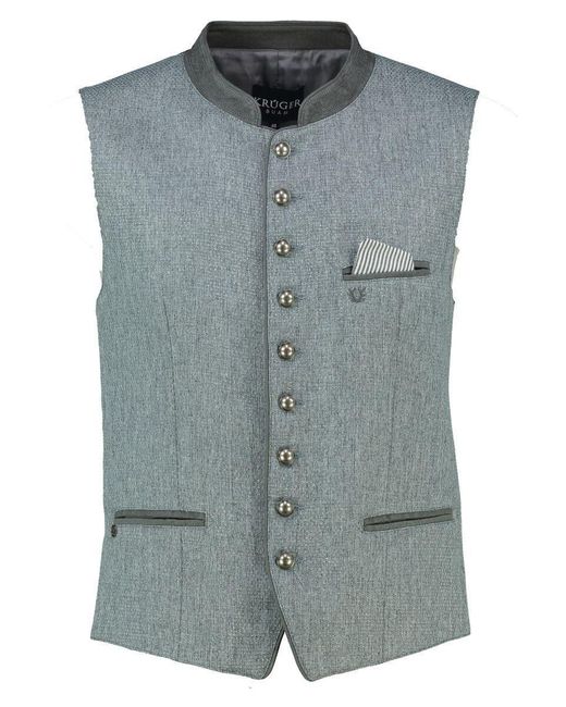 KRÜGER BUAM Trachtenweste in Gray für Herren
