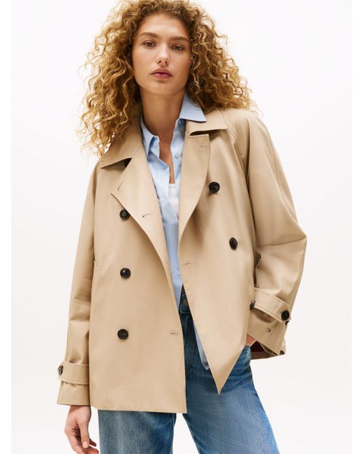 Tommy Hilfiger Natural Trenchcoat COTTON REG SHORT TRENCH COAT