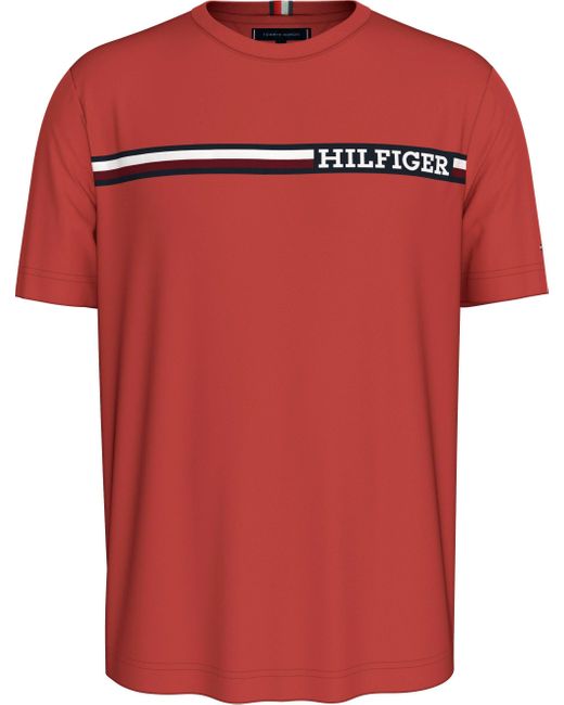 Tommy Hilfiger T-Shirt CHEST STRIPE TEE in Red für Herren