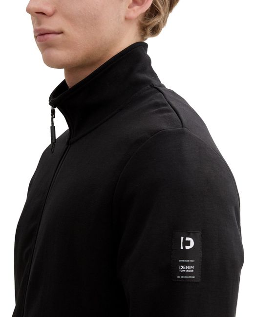 Tom Tailor Funktionsjacke stand up collar sweat jacket in Black für Herren