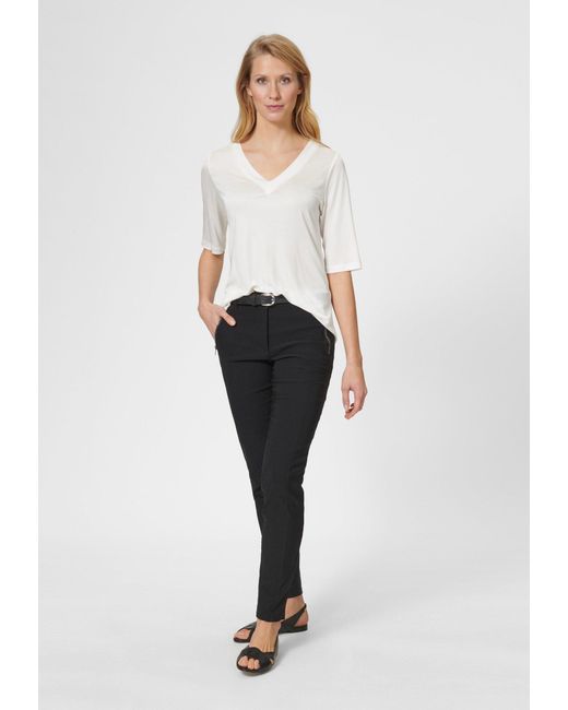 Madeleine Black Stoffhose Enge Hose mit Reißverschlusstaschen