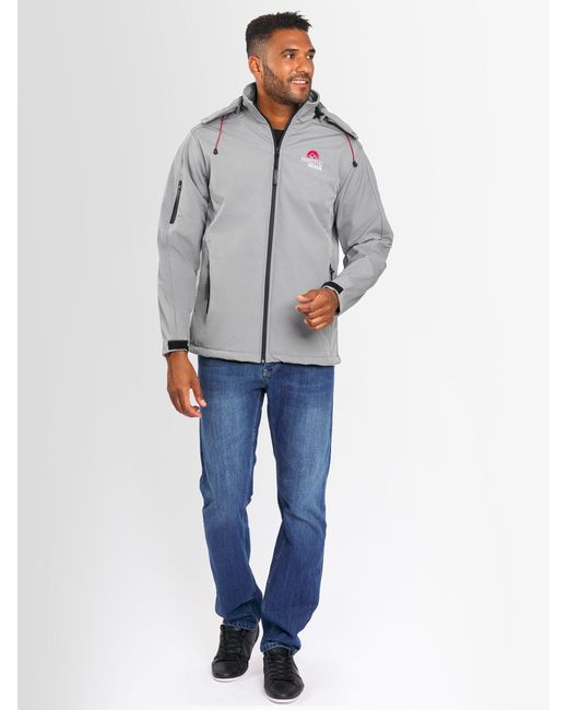 Arctic Seven Softshelljacke ASAdventuraa sportliche Outdoorjacke mit abnehmbarer Kapuze in Gray für Herren