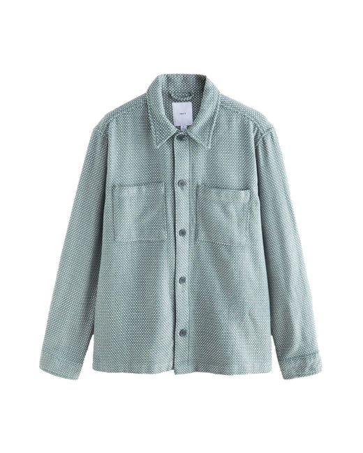 Next Strukturierte Hemdjacke mit 2 Taschen, Baumwolle (1-St) in Blue für Herren