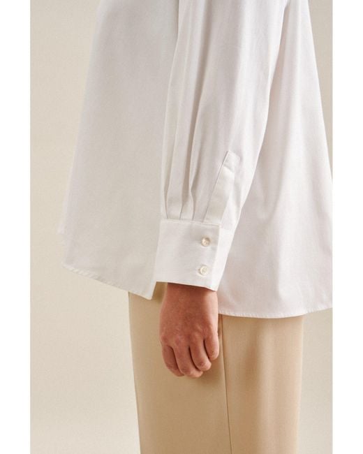 Seidensticker Klassische Bluse Schwarze Rose Tunika Uni in Weiß | Lyst DE