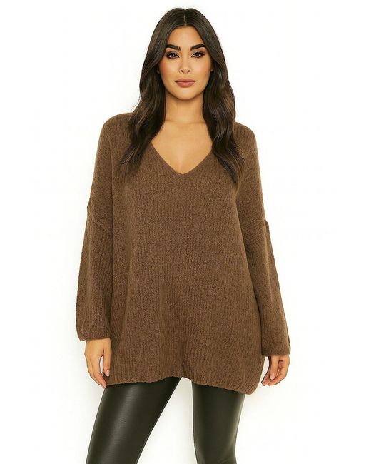 Worldclassca Brown Longpullover Oversize Strickpulllover)