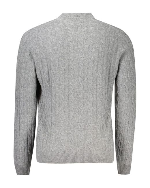 North Sails Strickpullover Grauer -Kapuzenpullover mit Zopfmuster und Rundhalsausschnitt in Gray für Herren
