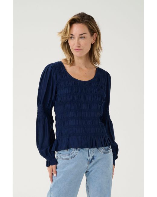 Cream Blue Langarmbluse Langarm-Bluse CRHenva