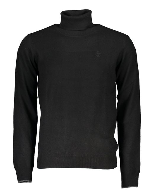 North Sails Strickpullover pullover Schwarz Langarm Rollkragen aus recycelten Fasern in Black für Herren